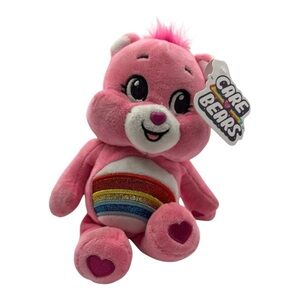 NWT Care Bears Cheer Bear 10-inch Pink Rainbow Plush Toy by Basic Fun‎